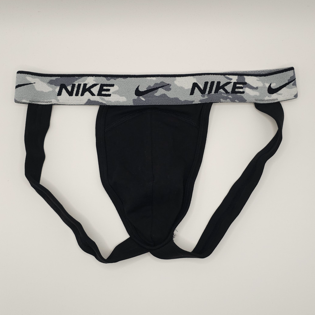 Nike Black Jockstrap (grey Camo Waistband)