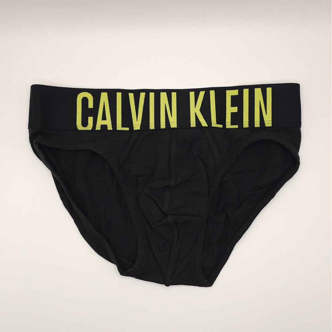 Calvin Klein Black Intense Power Briefs (yellow Logo Waistband)